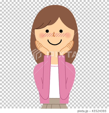 若い女性　ママ　照れる 43524393