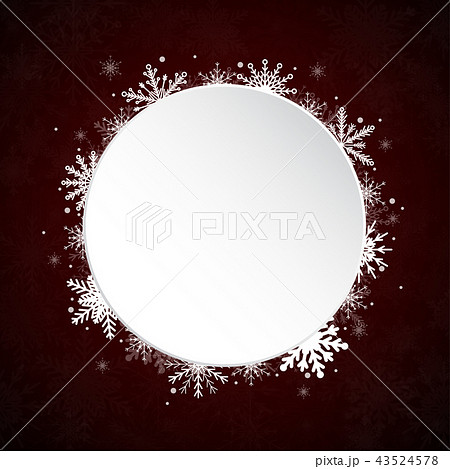 White Circle Snowflakes New Year, Christmas Frame. White Circle Snowflakes New Year, Christmas Frame. 43524578