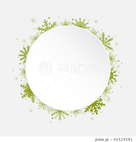 White Circle Snowflakes New Year, Christmas Frame. 43524591