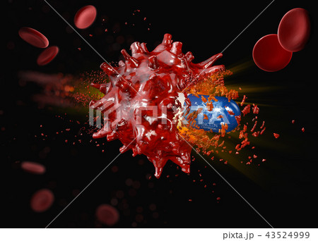 Strong pill is against bacteria, 3d Illustration 43524999