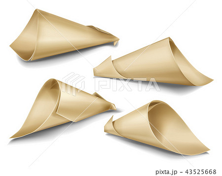 Realistic set of paper cone bags, vector Realistic set of paper cone bags, vector 43525668