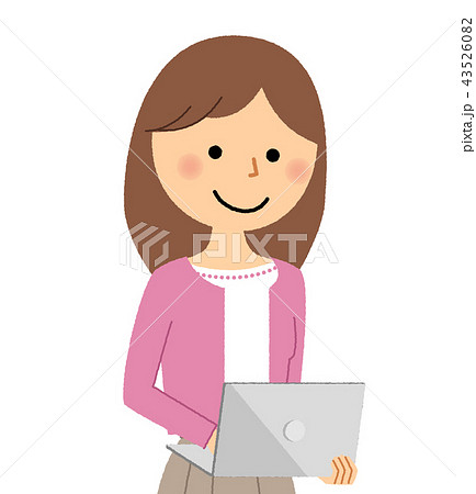 若い女性　ママ　ノートPC 43526082