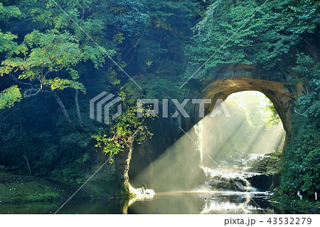 千葉県 濃溝の滝からの朝の光 千葉県 濃溝の滝からの朝の光 43532279