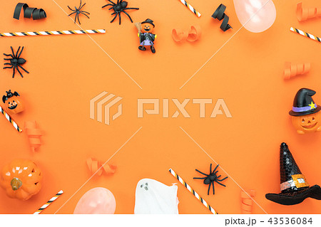 Table top view of decoration Happy Halloween day. 43536084