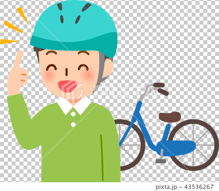 Boy with a bike and a helmet 43536267