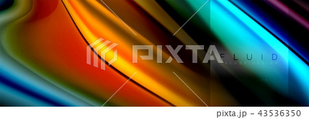 Rainbow fluid abstract shapes, liquid colors design, colorful marble or plastic wavy texture 43536350