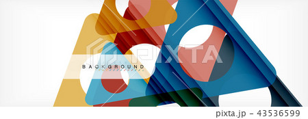 Geometric background, circles and triangles shapes banner. Illustration for business brochure or 43536599