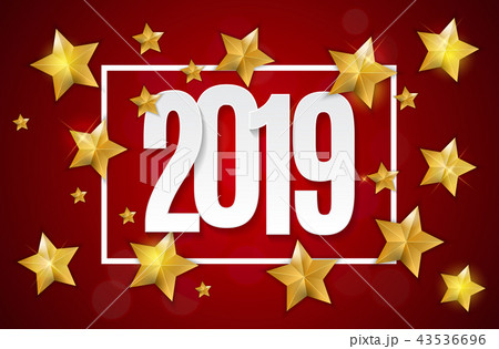 Happy New Year 2019 Background. Vector Illustration 43536696