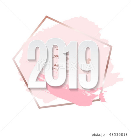 Happy New Year 2019 Background. Vector Illustration 43536813