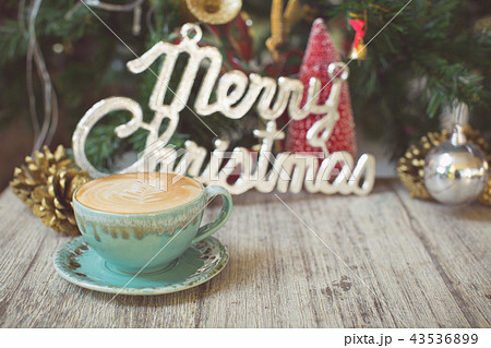 Vintage tone of Hot Coffee cup on vintage table 43536899