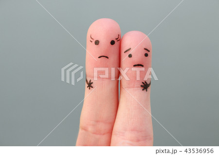 Fingers art of couple. woman taller than man. Fingers art of couple. woman taller than man. 43536956