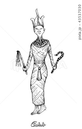 Hand Drawn of Osiris on White Background Hand Drawn of Osiris on White Background 43537030