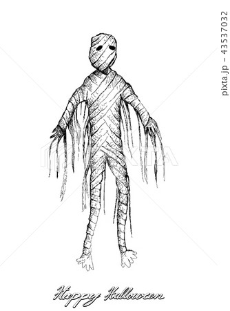 Hand drawn of mummy for halloween celebration Holidays and celebrations  illustration hand drawn sketch of mummy evil  CanStock