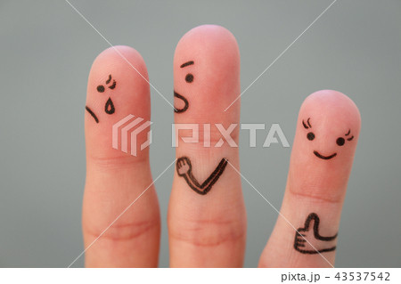 Fingers art of couple during quarrel. Fingers art of couple during quarrel. 43537542