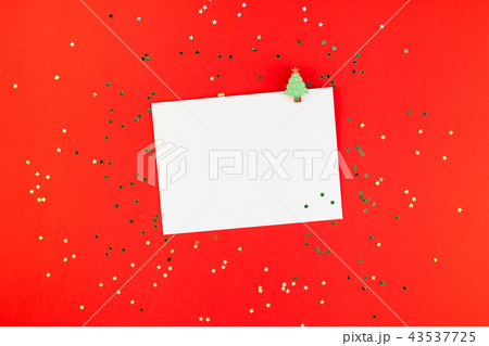 Christmas greeting postcard mockup with glitter Christmas greeting postcard mockup with glitter 43537725