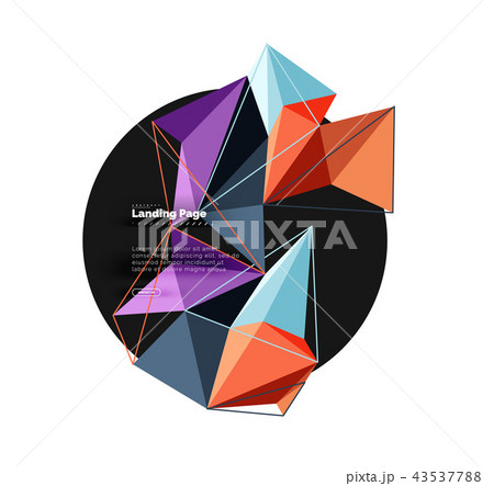 Polygonal geometric design, abstract shape made of triangles, trendy background Polygonal geometric design, abstract shape made of triangles, trendy background 43537788