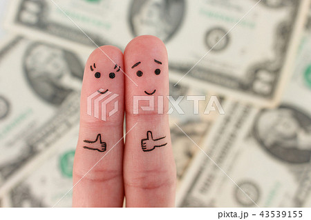 Fingers art of a Happy couple. Fingers art of a Happy couple. 43539155