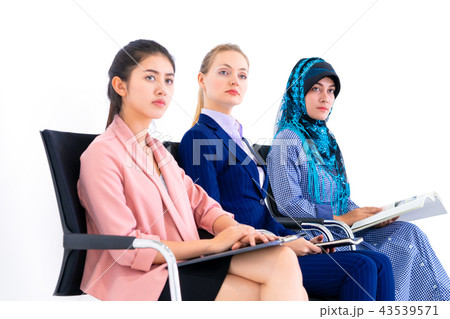 diverse business woman waiting for job interview diverse business woman waiting for job interview 43539571