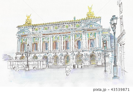 パリ ガルニエのオペラ座のイラスト素材