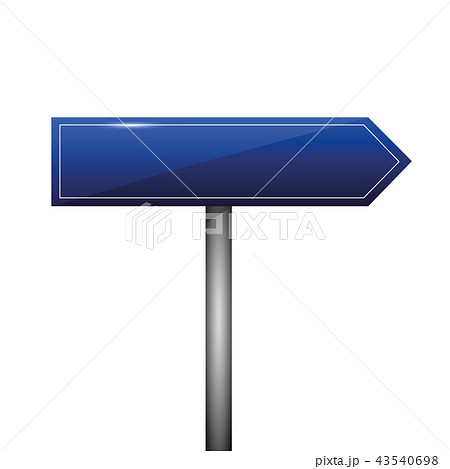 blue blank direction signpost sign arrow right side 43540698