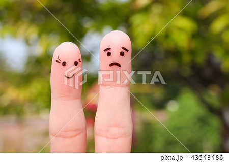 Finger art of couple.   43543486