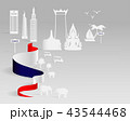 Sheet paper art of Thailand travel. 43544468