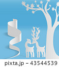 Sheet paper art of deer in the forest. 43544539