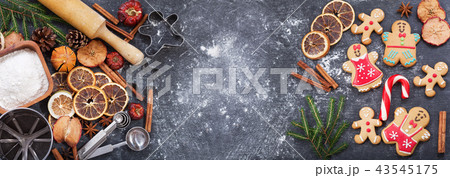 cooking Christmas baking and gingerbread cookies 43545175