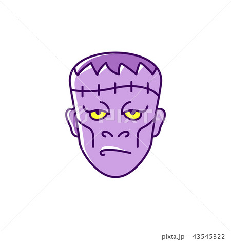 Frankenstein icon, Zombie symbol Halloween icon. Colorful flat corpse icon. Thin line art design Frankenstein icon, Zombie symbol Halloween icon. Colorful flat corpse icon. Thin line art design 43545322