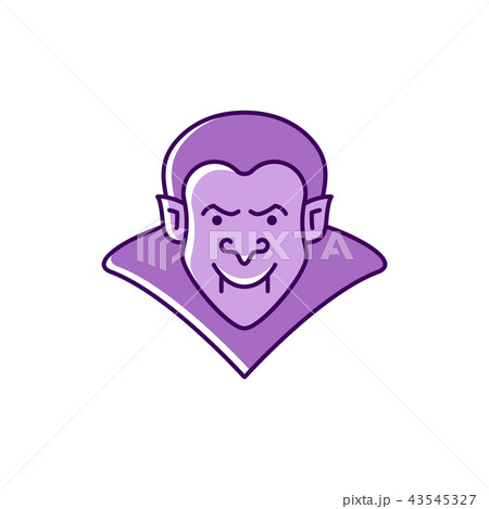 Dracula icon Vampire badge. Colorful flat Halloween icon. Thin line art design, Vector illustration Dracula icon Vampire badge. Colorful flat Halloween icon. Thin line art design, Vector illustration 43545327