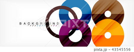 Colorful rings on grey background, modern geometric pattern design. Vector business or technology 43545556