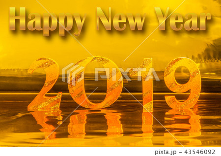 happy new year 2019 with gold 43546092