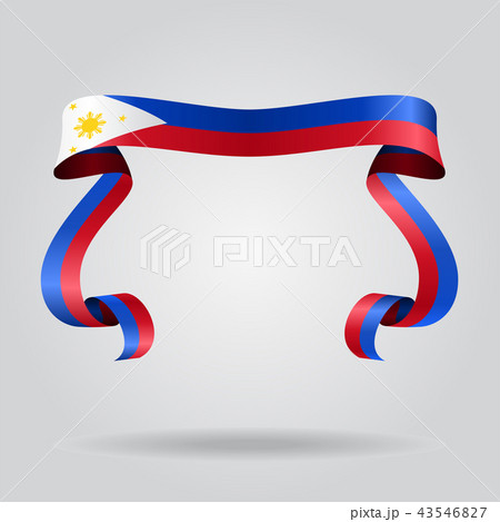 Philippines Flag Wavy Ribbon Background Vector のイラスト素材