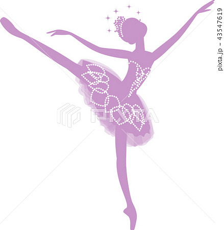 Ballet Ballerina Silhouette Arabesque Lilac Stock Illustration