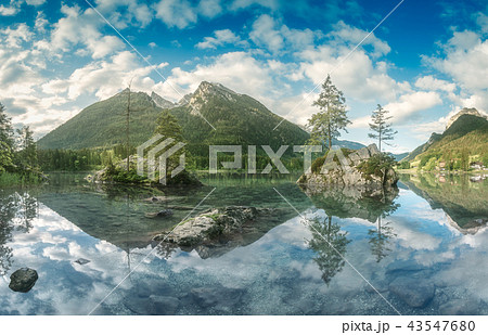 View of Hintersee lake in Bavarian Alps, Germany View of Hintersee lake in Bavarian Alps, Germany 43547680