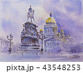 Watercolor painting Saint Isaac's Cathedral or Isaakievskiy Sobor in Saint Petersburg Russia - 43548253