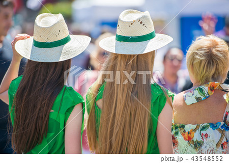 Three women in green gress Three women in green gress 43548552