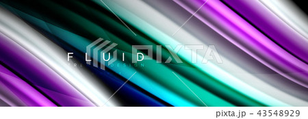 Wave fluid flowing colors motion effect, holographic abstract background. Vector illustration Wave fluid flowing colors motion effect, holographic abstract background. Vector illustration 43548929