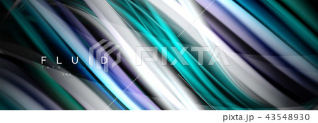 Wave fluid flowing colors motion effect, holographic abstract background. Vector illustration Wave fluid flowing colors motion effect, holographic abstract background. Vector illustration 43548930