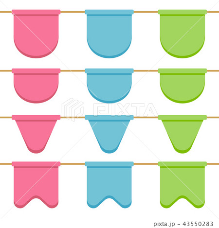 Set of nice garlands with celebration flags chain 43550283