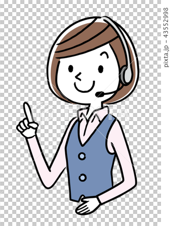 イラスト素材 コールセンター オペレーターの女性のイラスト素材