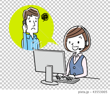 Stock Illustration: call center, woman, lady 43553005