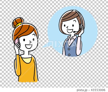 Stock Illustration: call center, woman, lady 43553006
