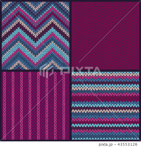 Seamless knitted pattern. Set  43553126