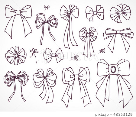 Set of bows for the design congratulatory cards 43553129