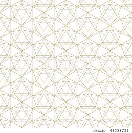 Gold geometric pattern vector in Japanese style.  43553731