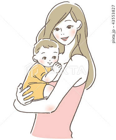 赤ちゃんと母親のイラスト素材