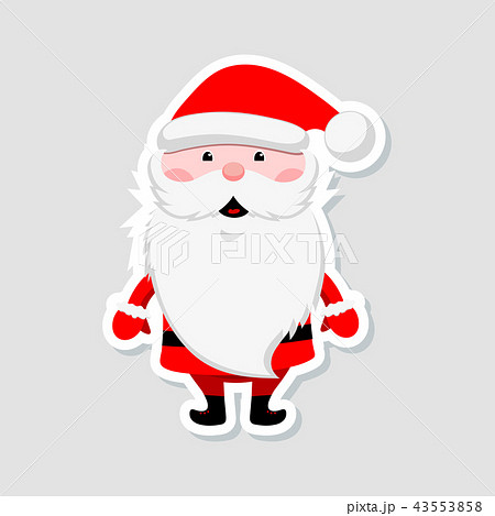 Christmas sticker. Funny Santa Claus. Winter icon. Vector illustration. 43553858