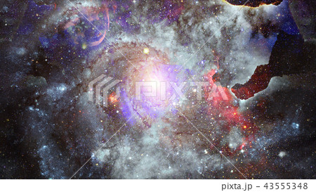 Nebula and galaxy in space. 43555348