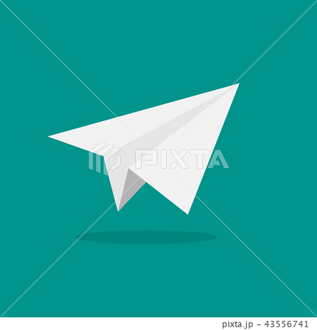 Simple white paper plane illustration for design. 43556741